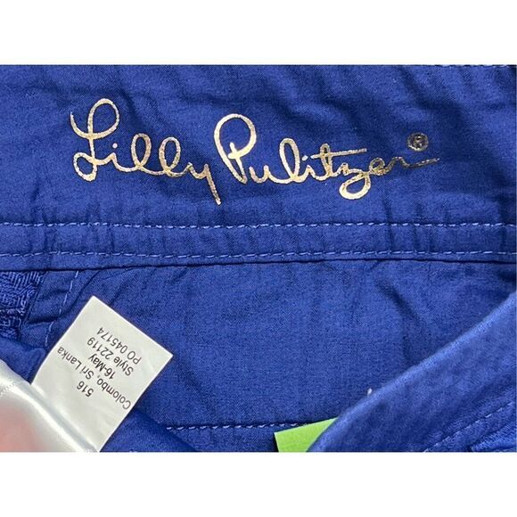 Lilly Pulitzer 22119 Callahan Short Textured Bomber Blue 4.5" Shorts sz 0 NWT - Picture 4 of 11